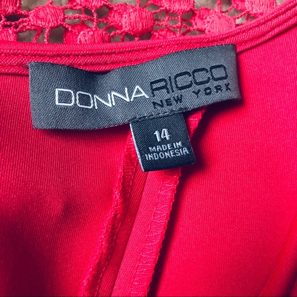 Donna Ricco Raspberry Dress with Cap Sleeves - Picture 5 of 5